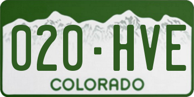 CO license plate 020HVE