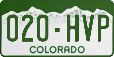 CO license plate 020HVP