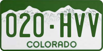 CO license plate 020HVV