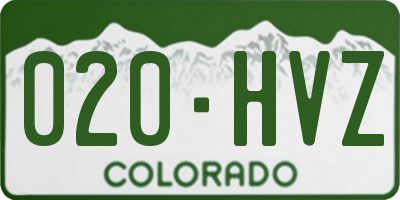 CO license plate 020HVZ