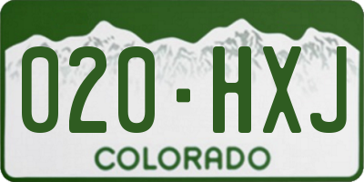 CO license plate 020HXJ