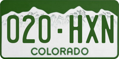 CO license plate 020HXN