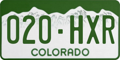CO license plate 020HXR