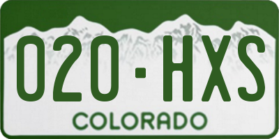 CO license plate 020HXS