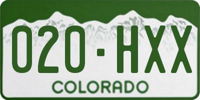 CO license plate 020HXX