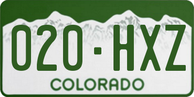 CO license plate 020HXZ