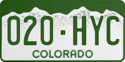 CO license plate 020HYC