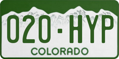 CO license plate 020HYP