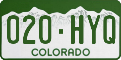 CO license plate 020HYQ