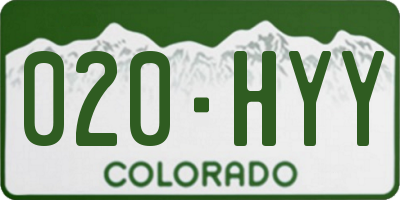 CO license plate 020HYY