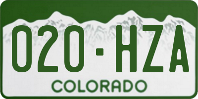 CO license plate 020HZA