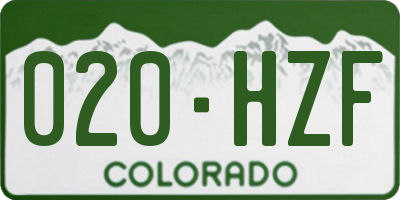 CO license plate 020HZF