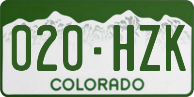CO license plate 020HZK
