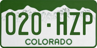CO license plate 020HZP