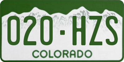 CO license plate 020HZS