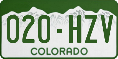 CO license plate 020HZV