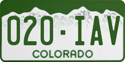 CO license plate 020IAV