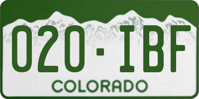 CO license plate 020IBF
