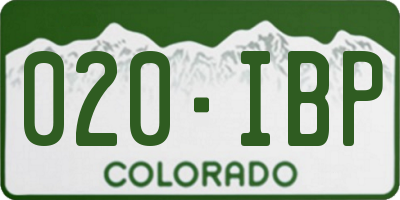 CO license plate 020IBP