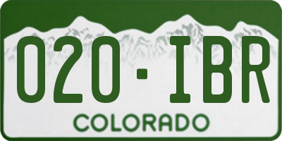 CO license plate 020IBR