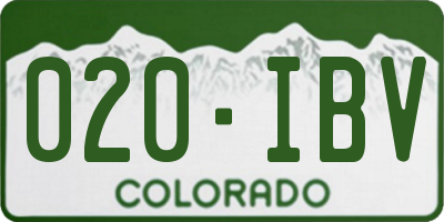 CO license plate 020IBV