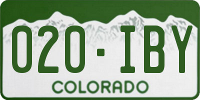 CO license plate 020IBY