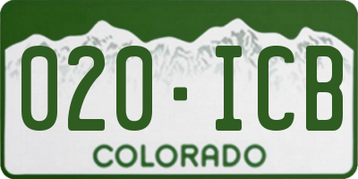 CO license plate 020ICB