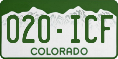 CO license plate 020ICF