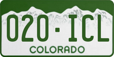 CO license plate 020ICL