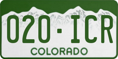 CO license plate 020ICR