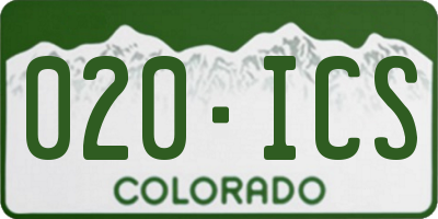 CO license plate 020ICS