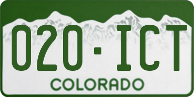 CO license plate 020ICT