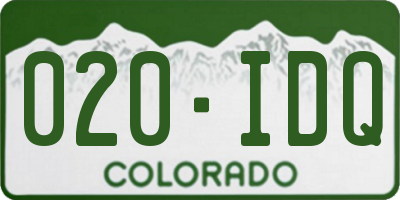 CO license plate 020IDQ