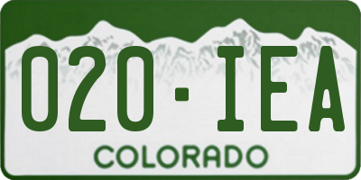 CO license plate 020IEA