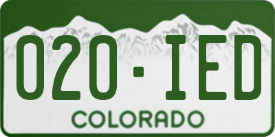 CO license plate 020IED