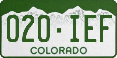 CO license plate 020IEF