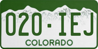 CO license plate 020IEJ