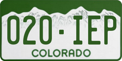 CO license plate 020IEP
