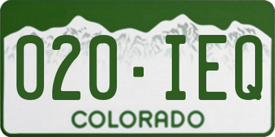 CO license plate 020IEQ
