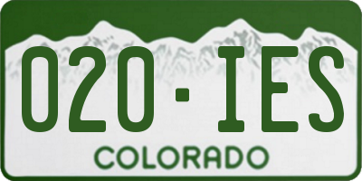 CO license plate 020IES