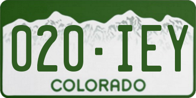 CO license plate 020IEY