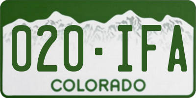 CO license plate 020IFA