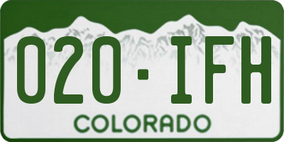 CO license plate 020IFH