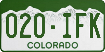 CO license plate 020IFK