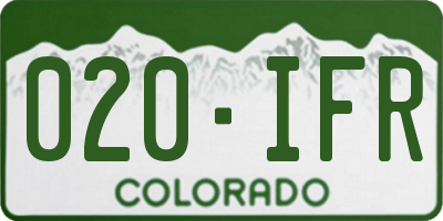 CO license plate 020IFR