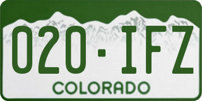 CO license plate 020IFZ