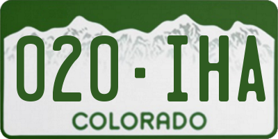 CO license plate 020IHA