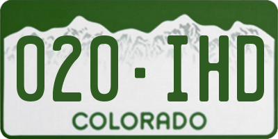CO license plate 020IHD
