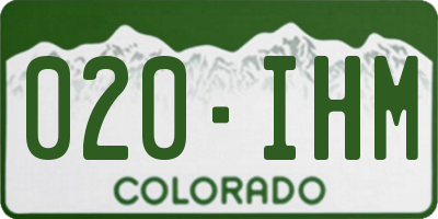 CO license plate 020IHM