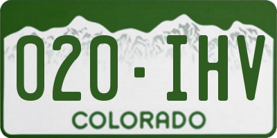 CO license plate 020IHV